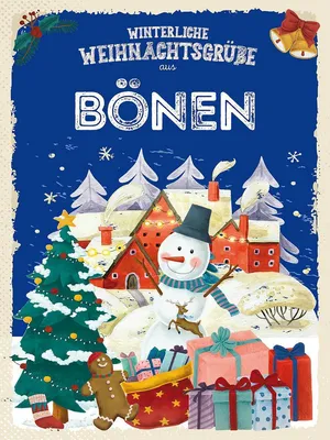 Produktbild von vianmo Holzschild 40x30 cm Weihnachtsgrüße aus BÖNEN