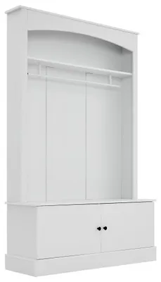 Immagine prodotto di Armadio indipendente, bianco, altezza 190 cm, larghezza 120 cm, con asta appendiabiti e ripiano per scarpe