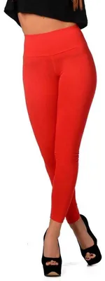 Produktbild von Leggings Hoher Bund mit Taschen Baumwolle; Rot S/36