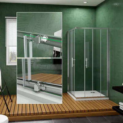Produktbild von 90X90X185cm Duchkabine Duschabtrennung Eckdusche Duschwand 5mm Sicherheitsglas Klarglas