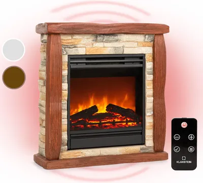 Image de Klarstein Cheminee Electrique Effet Flamme, Cheminée Electrique Decorative Chauffante de 1800W, Télécommande et Minuterie, Fausse Cheminée a LED, Chauffage Cheminée Électrique Murale a Poser