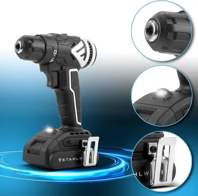 Produktbild von STAHLWERK Akkuschrauber mit 18 Volt – LED-Licht, Brushless-Technologie, 2-Gang-Getriebe, Akkubohrer im Set inkl. Akku, Aufladegerät & Transportkoffer