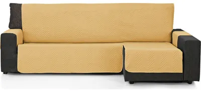 Bankhoes Chaise Longue 240 cm, Senfgelb, verstellbar