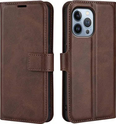 Produktbild von iPhone 14 Pro Hülle - Coverup Deluxe Klapphülle - Dunkelbraun