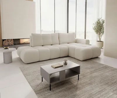 Produktbild von Masseno Ecksofa DUCA L-S mit Schlaffunktion L-Form, Sofa mit Bettkasten, Wohnzimmersofa, Couch, Soffa, Bettsofa, Couchgarnitur- Beige, CURIO 09