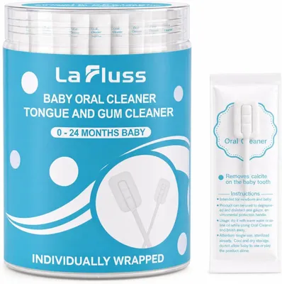Produktbild von Wegwerf-Zahnbürsten für Kinder und Babys, 30 Stück, mit Baumwollkopf, für Mundhygiene