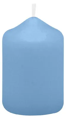 Produktbild von Spitzkopf Stumpen Kerzen Blue Bell Hellblau 6 x Ø 4 cm, 12 Stück
