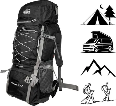 Produktbild von PROFI Wanderrucksack Trackingrucksack Tasche mit Rückenbelüftung Schwarz