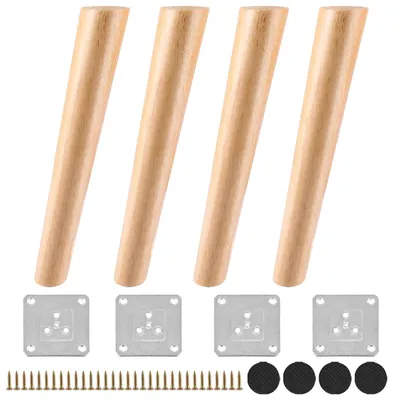 Image de Omgoods - Ensemble de 4 pieds en bois pour meubles, de 30 cm
