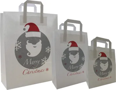 Produktbild von Papiertragetasche SANTA, 18 + 8 x 22 cm, 80 g/m², 25 Stück