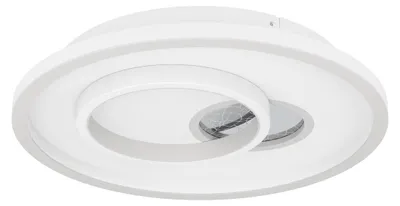 Obrázek produktu pro EGLO LED stropní svítidlo Tiriolo, geometrické stropní svítidlo, svítidlo do obývacího pokoje z kovu a plastu v bílé a stříbrné barvě, neutrální bílé svítidlo do předsíně, ∅ 38 cm
