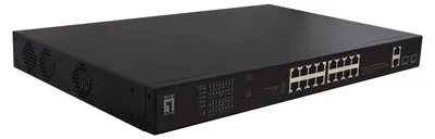 Immagine prodotto di Switch LevelOne 16x FE FGP-2031 2xGE 2xGSFP 19" 270W 16xPoE+