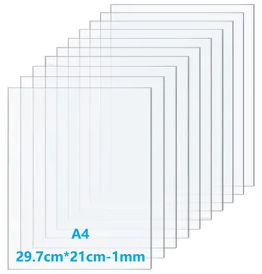Image de Lot de 10 boîtes en acrylique transparent, format A4, épaisseur 1 mm