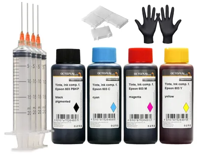 Produktbild von Druckertinten Set für Epson 603 Tintenpatronen, Expression Home XP-2100, 3100, 4100, WorkForce WF-2800 4x250ml