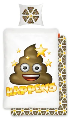 Obrázek produktu pro Sada povlečení s motivy emoji, rozměry 135 x 200 cm + povlak na polštář 80 x 80 cm