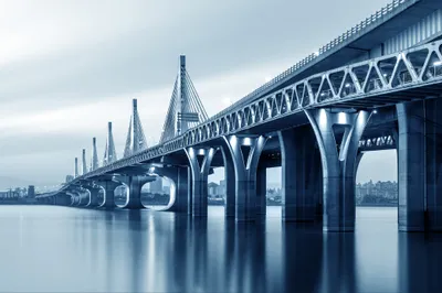 Zdjęcie produktu dla Fototapeta Krajobraz z widokiem na Most w Nanchang Abstrakcyjna dekoracja ścienna 3D do salonu 208x146cm