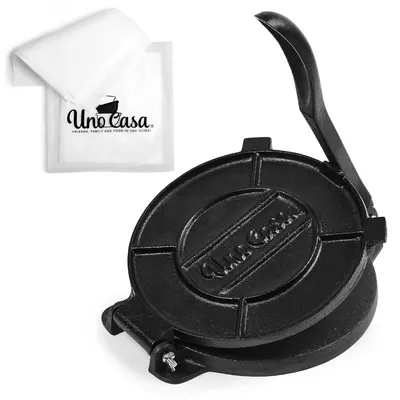 Productafbeelding van Uno Casa Tortilla Pers 20 cm - Taco Pers, hoogwaardige tortilla maker van gietijzer - Roti maker - Zo goed