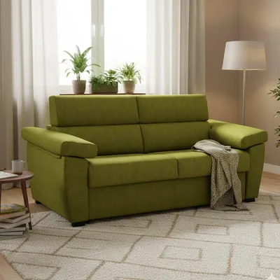 Immagine prodotto di Pacecos - Divano Letto 3 Posti, 225x95 cm Verde, Sfoderabile Italy