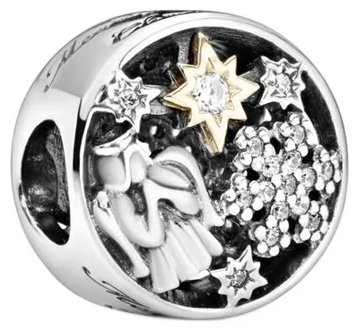 Image de Charm Pandora pour femmes, "Joyeux Noël", en argent, référence 796363CZ