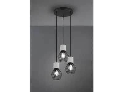 Produktbild von Mehrflammige Gitterlampe LED Drahtkorb Pendelleuchte Betonoptik Industriedesign