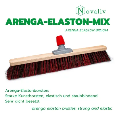 Immagine prodotto di Scopa Novaliv Arenga con testa Elaston da 60 cm I Scopa senza manico I Arenga-Elaston nero-rosso I Grosso I Scopa da strada Scopa industriale Scopa per spazzare Scopa da giardino Scopa da cantiere