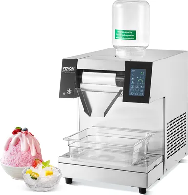 Produktbild von VEVOR kommerzieller Schneeeisbereiter, 260 kg/24 Stunden Schneeeisbereiter, Edelstahl, elektrischer Schneekegelbereiter mit Luftkühlsystem und Touch-LCD-Bildschirm