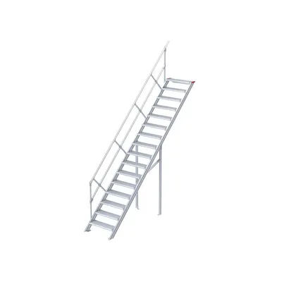 Produktbild von Euroline 510 Treppe 45° 1000mm Stufenbreite 16 Stufen Alu gerieft