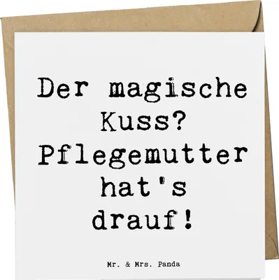 Produktbild von Mr. & Mrs. Panda Grußkarte Spruch Pflegemutter Kuss - Weiß - Geschenk, einzigartige Designs, herzerwärmende Sprüche, Freude, Magie, Pflegekind, Hingabe, Klappkarte, Trost