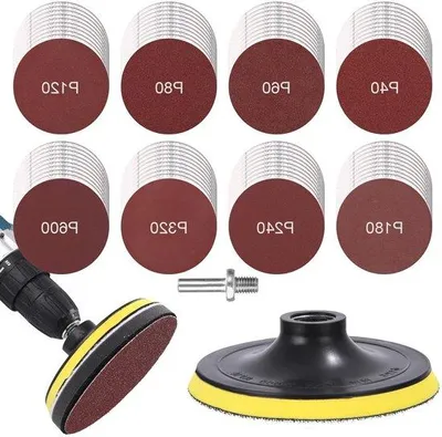 Obrázek produktu pro Sada brusných kotoučů 125 mm pro úhlové brusky, 2 brusné kotouče, 80 brusných papírů, měkké