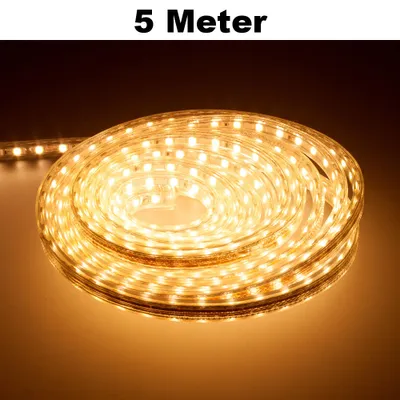Produktbild von Leuchtstreifen SMD2835 60 LED/Meter LED Strip Stripe Lichtleiste Lichterkette Lichtband Lichtstreifen Band Weiß Warmweiß 5 Meter Länge Komplett Set