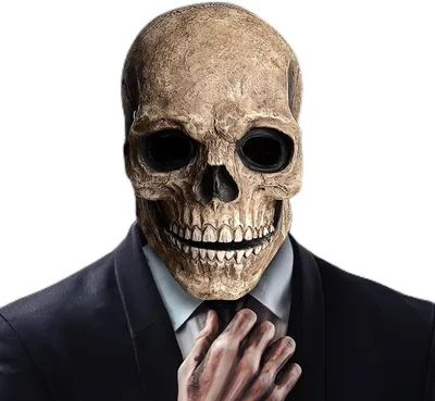 Zdjęcie produktu dla Maska na Halloween w kształcie czaszki – przerażająca maska szkieletu z ruchomą szczęką – kostium na Halloween – impreza – kostiumowanie