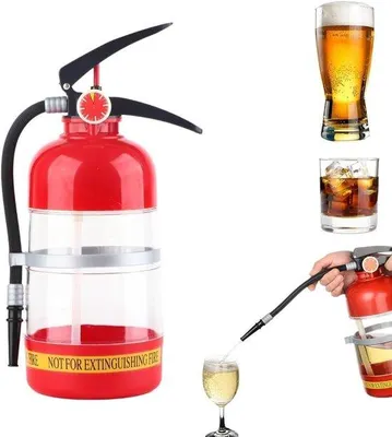 Immagine prodotto di Boccale da 1,5 litri in plastica rossa per birra, whisky e vino – a forma di estintore – per bar, casa o feste