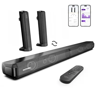 Produktbild von ULTIMEA Soundbar 2.2 Kanal, 2 in 1 abnehmbares Design, Eingebaute 2 Hochtöner und Tieftöner, Bluetooth 5.3, ARC, optisch, AUX und USB