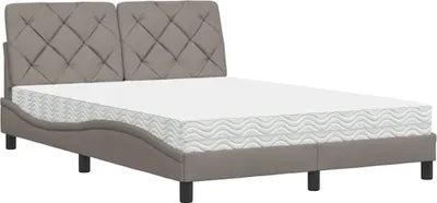 Produktbild von Bett mit Matratze Taupe 120x200 cm Stoff