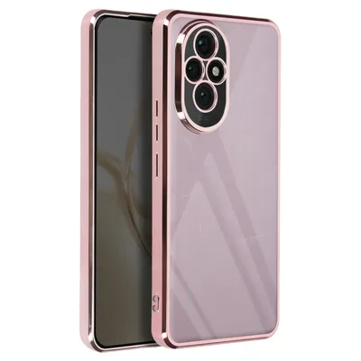Immagine prodotto di Avizar, custodia protettiva per Honor 200 con retro trasparente e bordi effetto cromato, rosa champagne