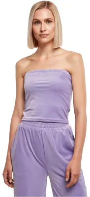 Productafbeelding van Urban Classics dames top, korte fluwelen tube top, lavendel, maat 5XL