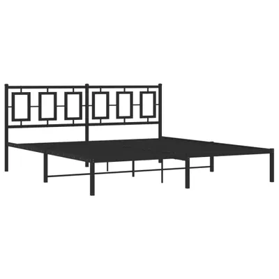 Produktbild von Bettgestell mit Kopfteil Metall Schwarz 183x213 cm