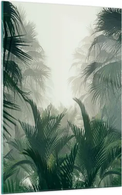 Produktbild von Bilder auf glas - Einteilig - Dschungel Blätter Palmen - 50x70cm - Glasbilder - Wandbilder - Bilder - zum Aufhängen bereit - Wanddekoration aus Glas - Glas Bilder - Wandbild auf Glas - GPA50x70-4504
