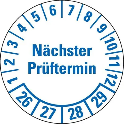 Produktbild von Dreifke® Prüfplakette Nächster Prüftermin 26-29, weiß, Folie, Spezialkleber, ...