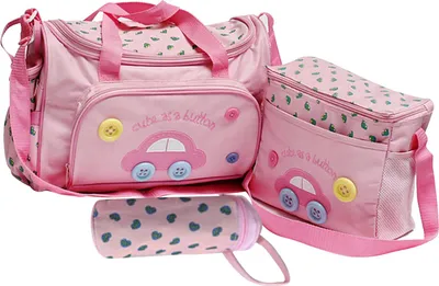 Produktbild von 4 Stück Multifunktions-Aufbewahrungstasche für Mama, große Kapazität, verschiedene Taschen, Kinderwagen, Windel, Rosa