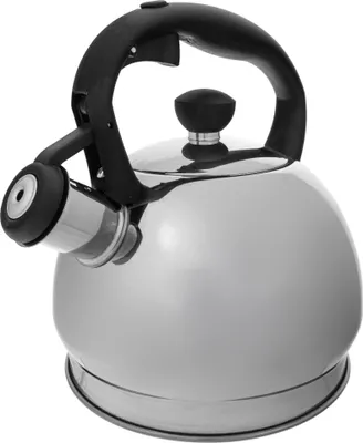 Obrázek produktu pro KADAX konvice 1,8 l, nerezová konvice na indukci, flétnová konvice, pískací konvice, konvice na plynový, elektrický a indukční sporák, stříbrná barva
