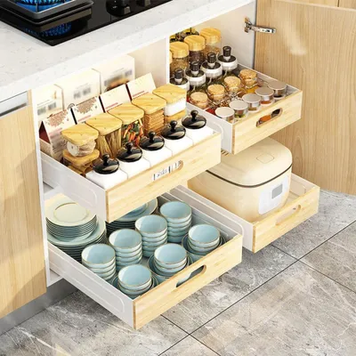 Image de Tiroir de cuisine extensible pour l'organisation et le rangement