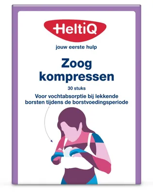 Productafbeelding van HeltiQ Zoogkompressen gevormd (30 stuks)