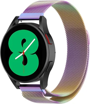 Produktbild von Strap-it Milanese Armband - Kompatibel mit Samsung Galaxy Watch Armband 42mm Edelstahl Armband mit Magnetverschluss - Ersatzarmband - Hochwertiges Material - für Smartwatch 20mm Armband Bunt