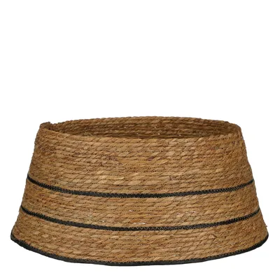 Image de House of Seasons Jupe de sapin de Noël - H26 x Ø58 cm -Mix - Herbe de mer - Marron naturel, Noir
