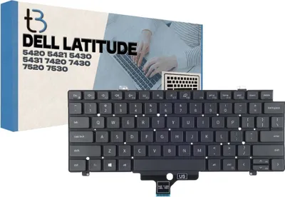 Zdjęcie produktu dla Tradebit - Klawiatura do DELL | English US QWERTY INT | Pełna kompatybilność | Wysokiej jakości materiały | Modele: Latitude 5420 7420 7530