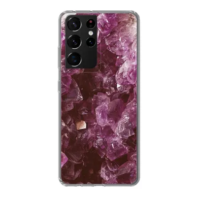 Produktbild von MuchoWow® Handyhülle Schutzhülle Hülle für Samsung Galaxy S21 Ultra Edelsteine - Amethyst - Kristalle und Edelsteine Silikon Softcase Handy Hülle - Mobiltelefon