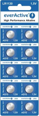 Produktbild von everActive AG10 1.5V, 10x Batterien, Alkaline, Mini, G10 LR1130 LR54, 10 Stück – 1 Blisterkarte