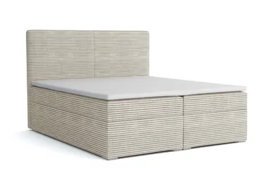 Produktbild von BOXBETT LOFT III 200/200 Cord Ecru mit Bonell-Federkernmatratzen H3