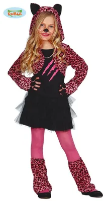 Produktbild von Leoparden Kleid Kostüm in Pink für Mädchen, Gr. 98-146, Größe:98/104